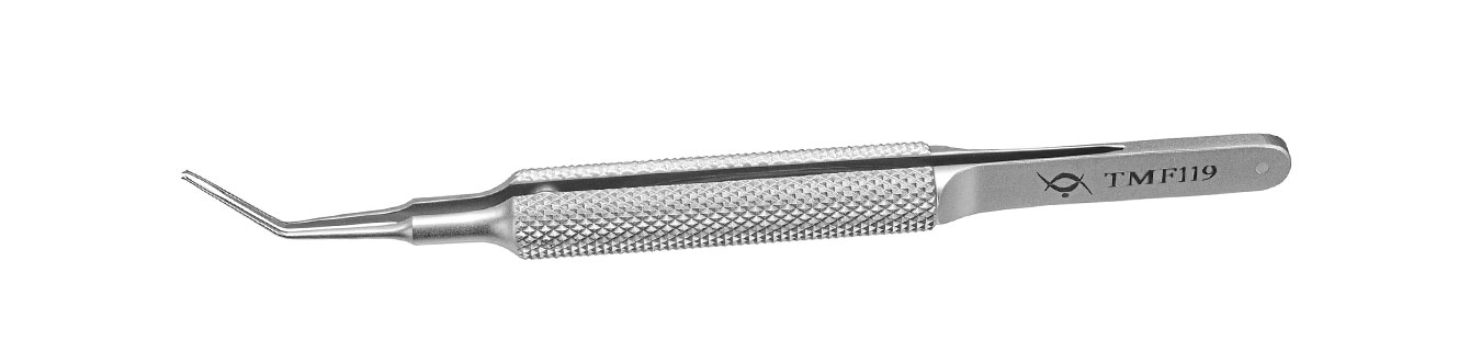 TMF119 CAPSULOREXHIS FORCEPS, ANGLED, STAINLESS STEEL
