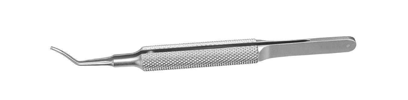 TMF120 CAPSULOREXHIS FORCEPS, ANGLED, STAINLESS STEEL